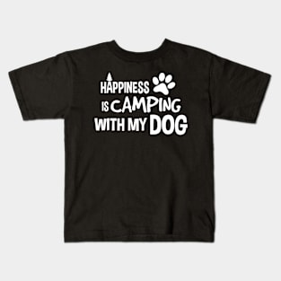 Happiness Is Camping With My Dog Kids T-Shirt